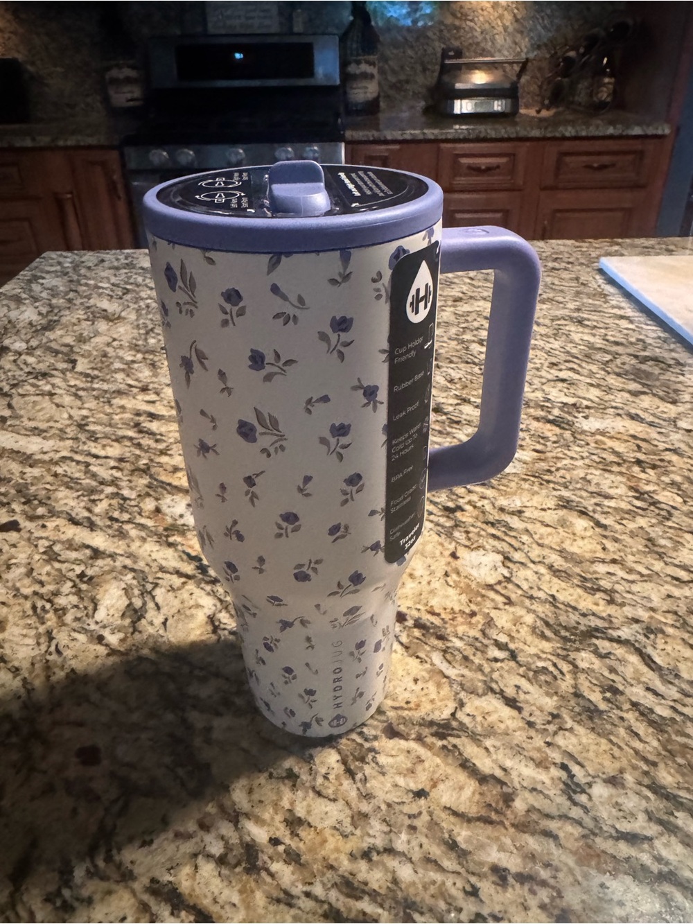 Hydrojug indigo blossom Insulated Tumbler with Handle 32 oz